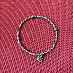 Elegant Silver Bracelet with Heart Charm
